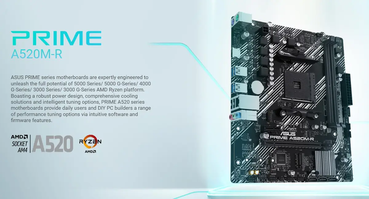 ASUS PRIME A520M-R AMD AM4 micro-ATX Motherboard Price in Bangladesh